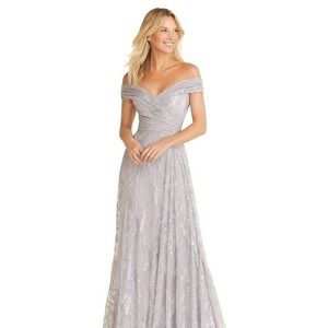 Liancarlo Couture Sz‎ 10 Metallic Shimmery Gown Designer Wedding Retails $499